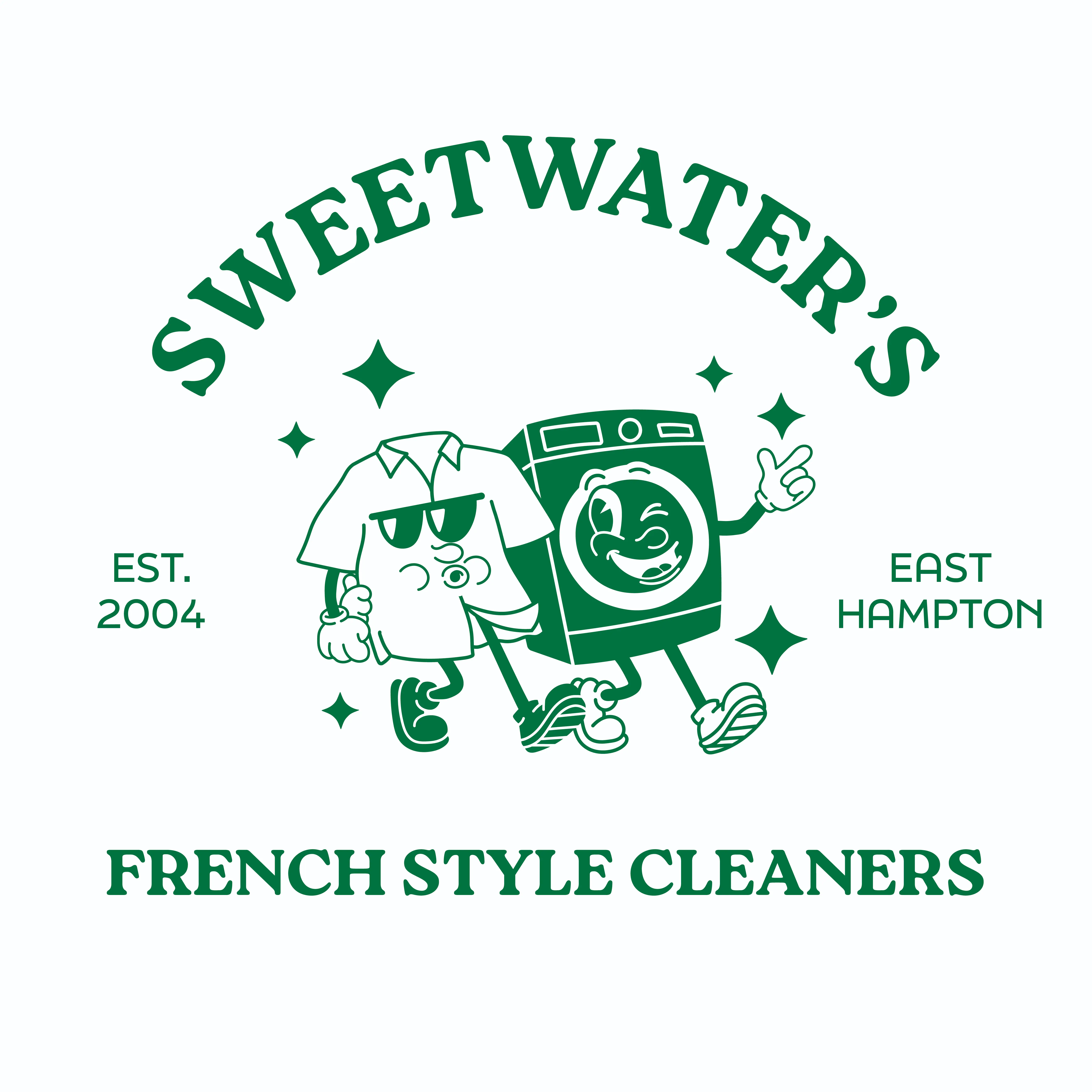 Sweetwater's Cleaners brand illustration | Hamptons dry cleaning mascot