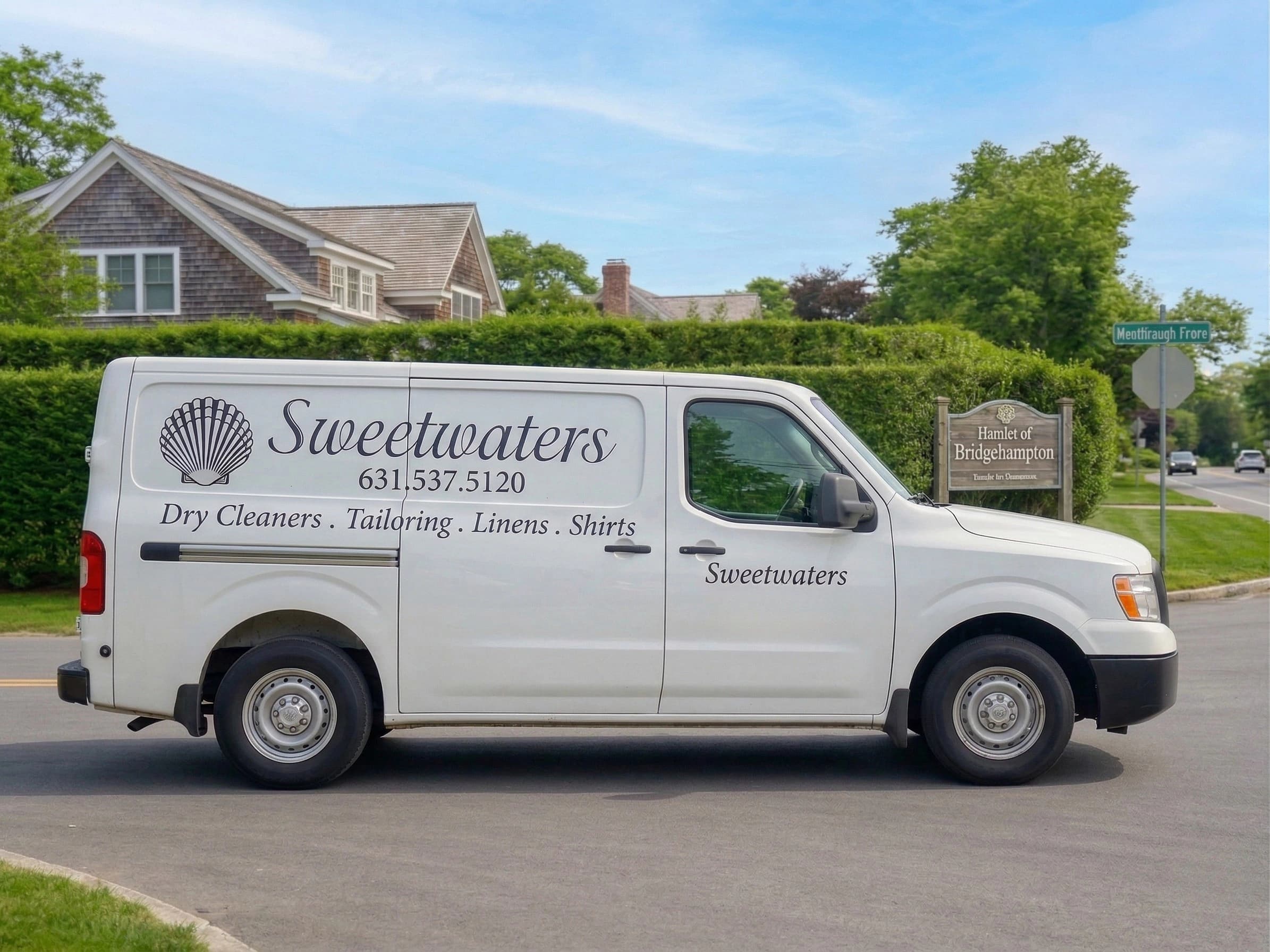 Sweetwater's Cleaners delivery van | complimentary pickup and delivery in the Hamptons
