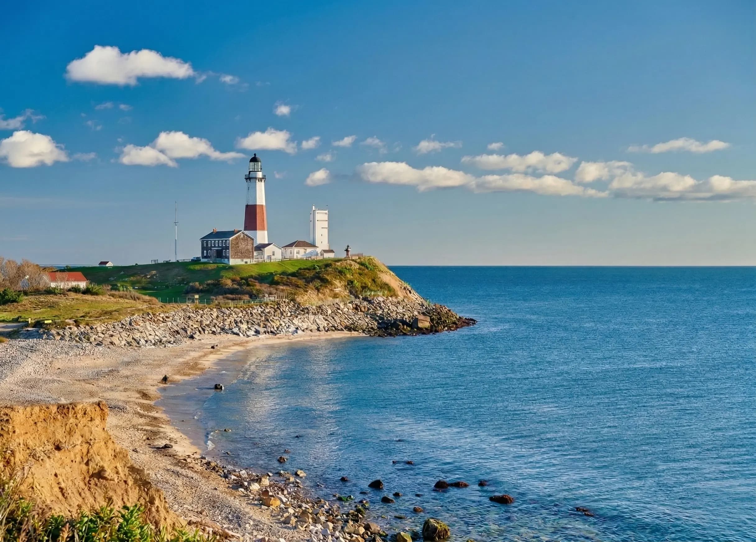 Montauk Point lighthouse on the East End of Long Island, New York