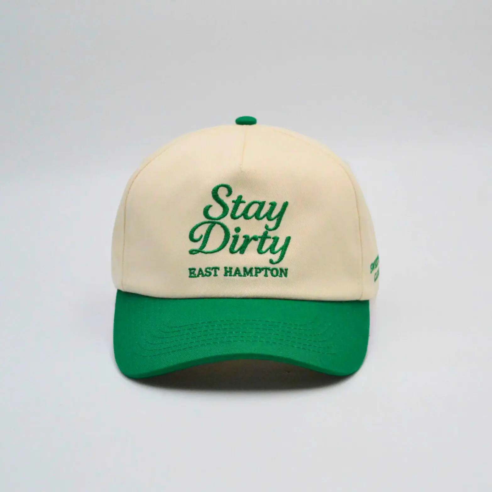 Stay Dirty East Hampton hat front view | Sweetwater's Cleaners Hamptons merch